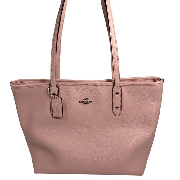 Coach Large City Zip Tote Light Ballet Pink Crossgrain Leather F58846 w/ Tag - Picture 1 of 15